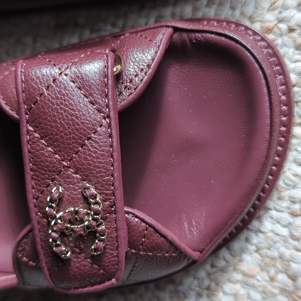 CHANEL Burgundy leather Dad sandals - Picture 3 of 17